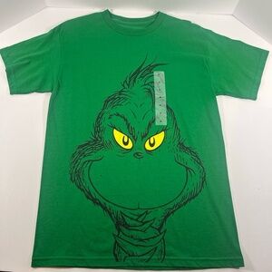 NWT‎ Dr Seuss Mens The Grinch TShirt Size Medium Green Graphic Print Holiday